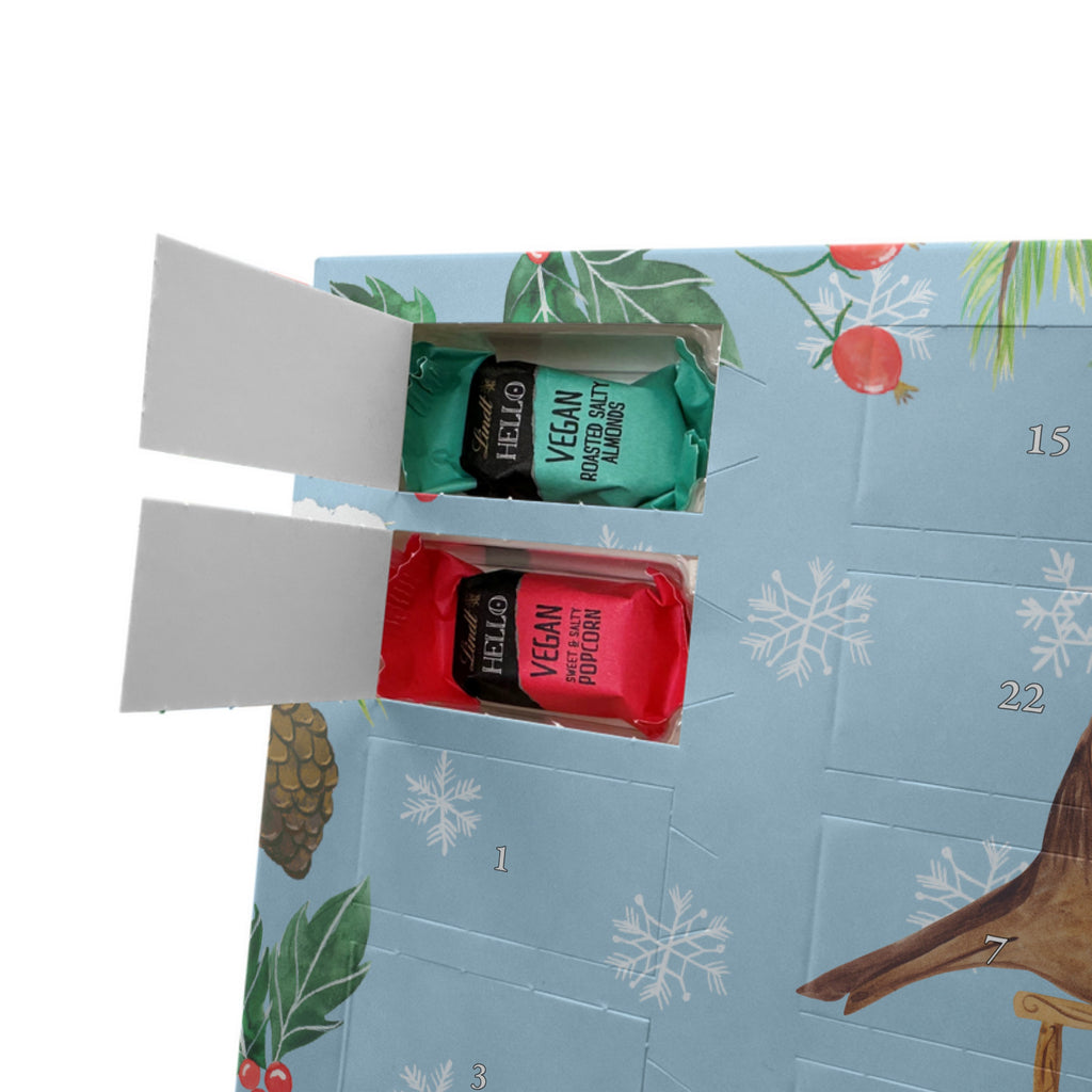 Personalisierter veganer Adventskalender Rotkehlchen Schlitten Personalisierter veganer Adventskalender, Winter, Weihnachten, Weihnachtsdeko, Nikolaus, Advent, Heiligabend, Wintermotiv, Schlitten, Vogel