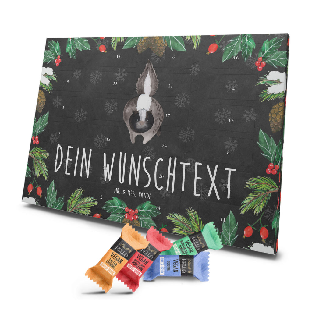 Personalisierter veganer Adventskalender Stinktier Angriff Personalisierter veganer Adventskalender, Stinktier, Skunk, Wildtier, Raubtier, Stinker, Stinki, wütend, Drohung