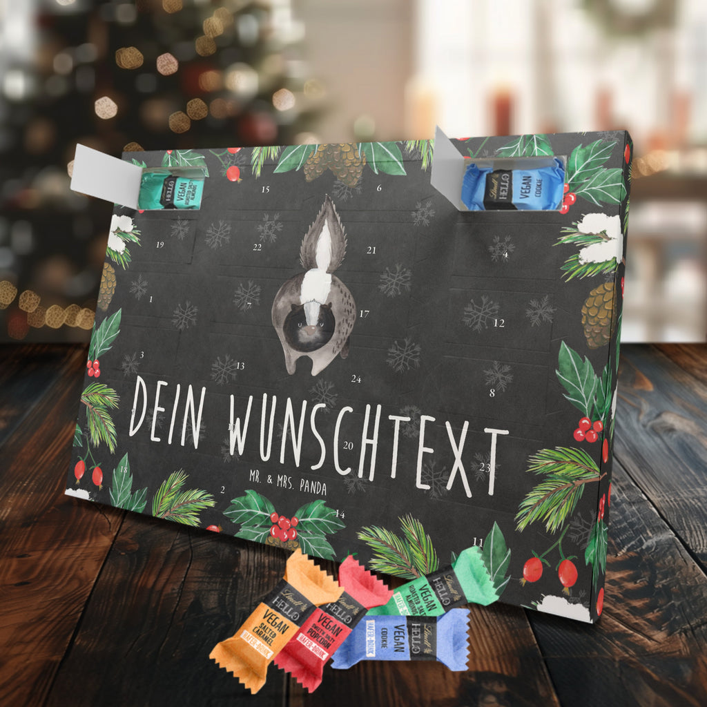 Personalisierter veganer Adventskalender Stinktier Angriff Personalisierter veganer Adventskalender, Stinktier, Skunk, Wildtier, Raubtier, Stinker, Stinki, wütend, Drohung