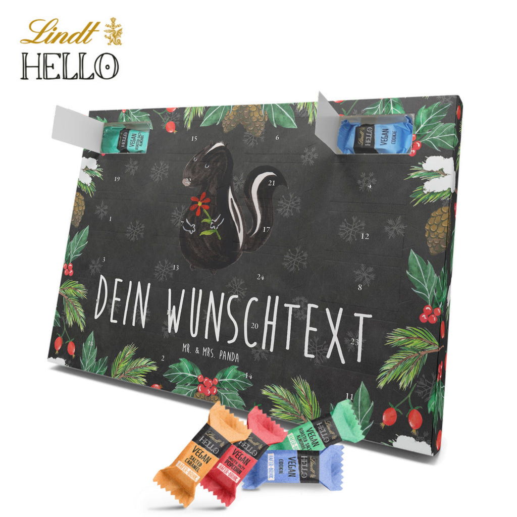 Personalisierter veganer Adventskalender Stinktier Blume Personalisierter veganer Adventskalender, Stinktier, Skunk, Wildtier, Raubtier, Stinker, Stinki, Tagträumer, verträumt, Dreams, Träume