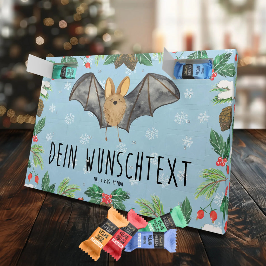 Personalisierter veganer Adventskalender Fledermaus Flügel Personalisierter veganer Adventskalender, Tiermotive, Gute Laune, lustige Sprüche, Tiere