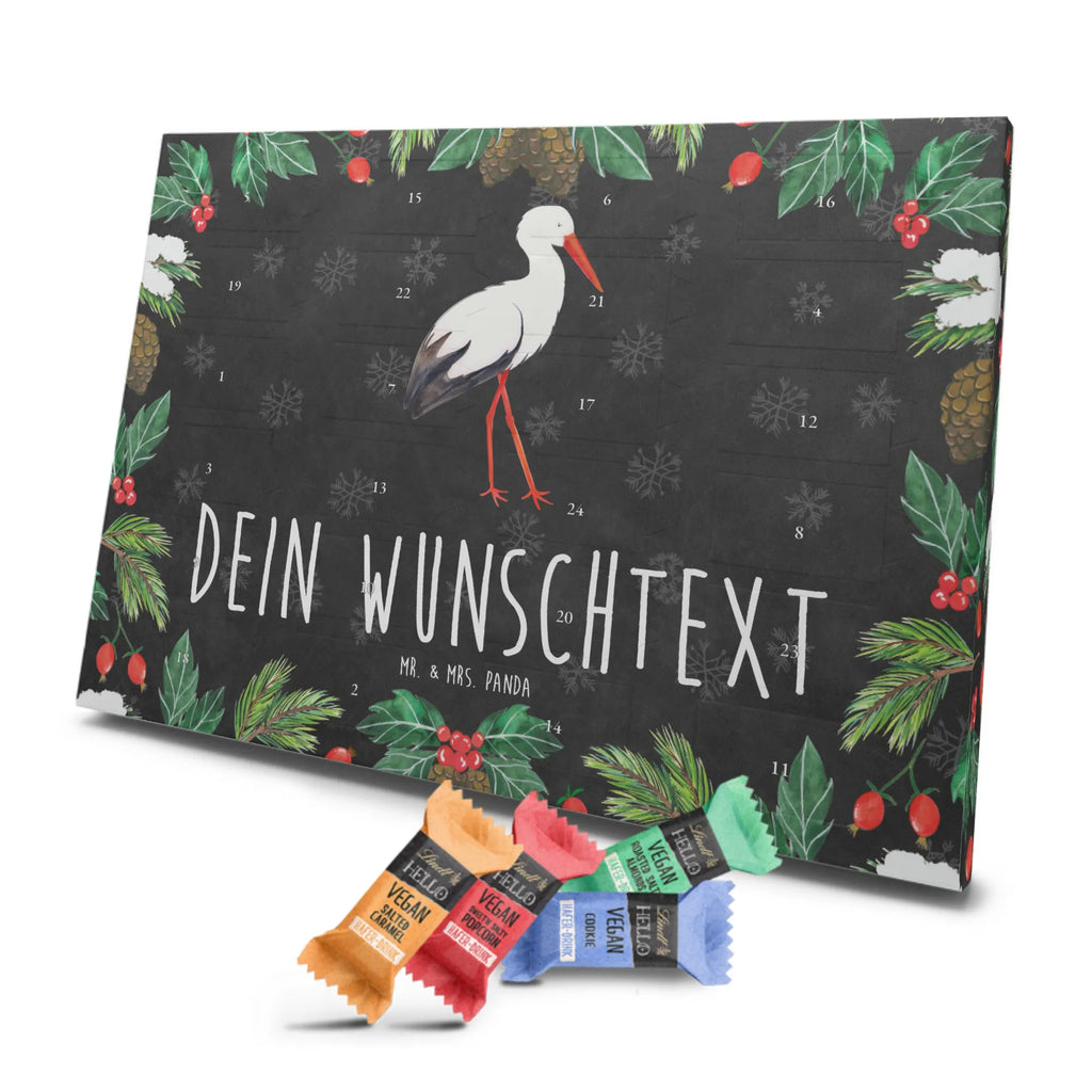 Personalisierter veganer Adventskalender Storch Personalisierter veganer Adventskalender, Tiermotive, Gute Laune, lustige Sprüche, Tiere, Storch, Störche, Schwangerschaft, Geburt, Mutter, Mütter, Mutter werden, Schwanger, Babybauch, Baby