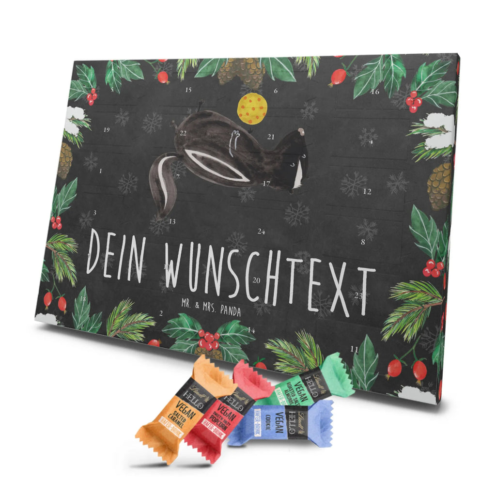 Personalisierter veganer Adventskalender Stinktier Ball Personalisierter veganer Adventskalender, Stinktier, Skunk, Wildtier, Raubtier, Stinker, Stinki, verspielt, Weisheit