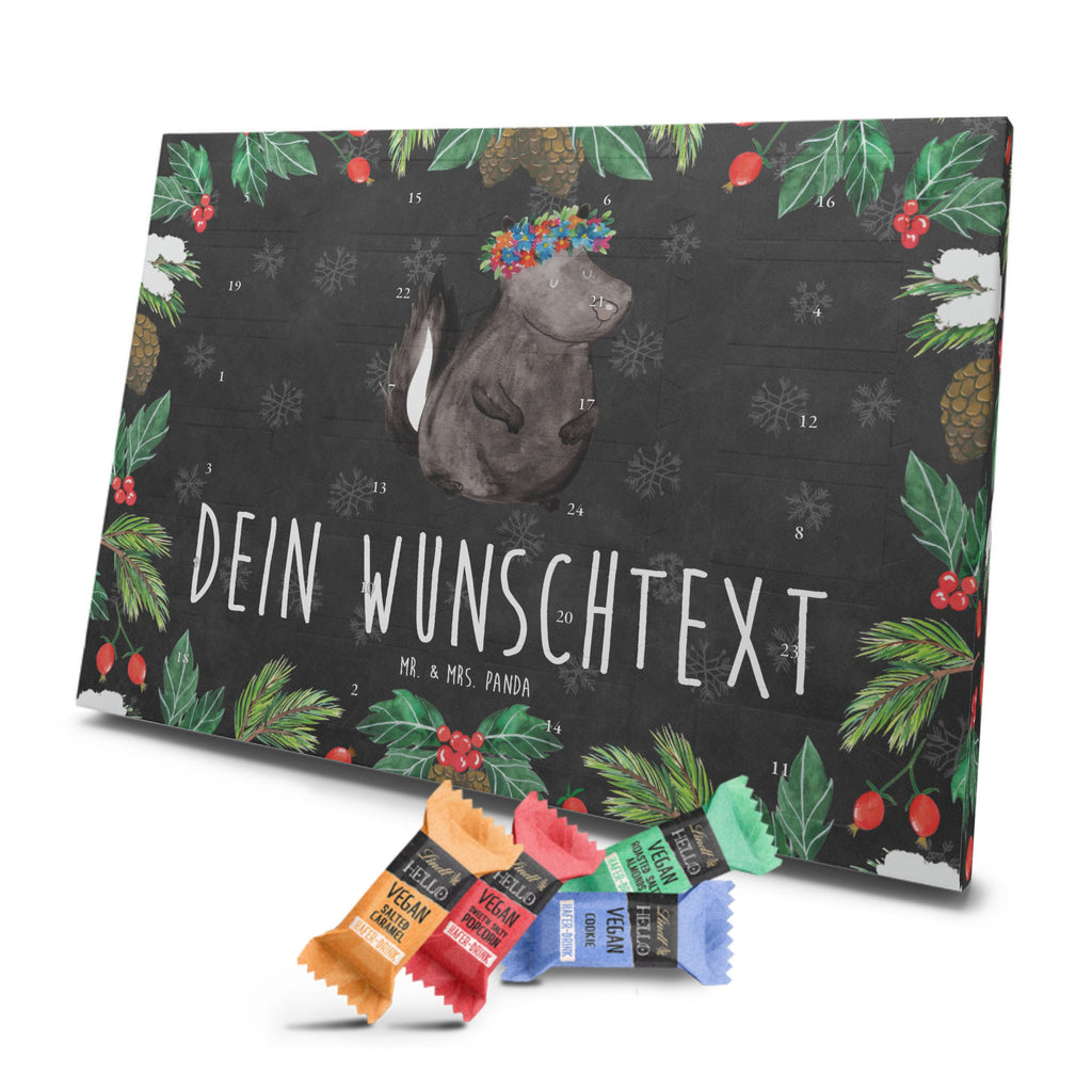 Personalisierter veganer Adventskalender Stinktier Mädchen Personalisierter veganer Adventskalender, Stinktier, Skunk, Wildtier, Raubtier, Stinker, Stinki, Yoga, Namaste, Lebe, Liebe, Lache