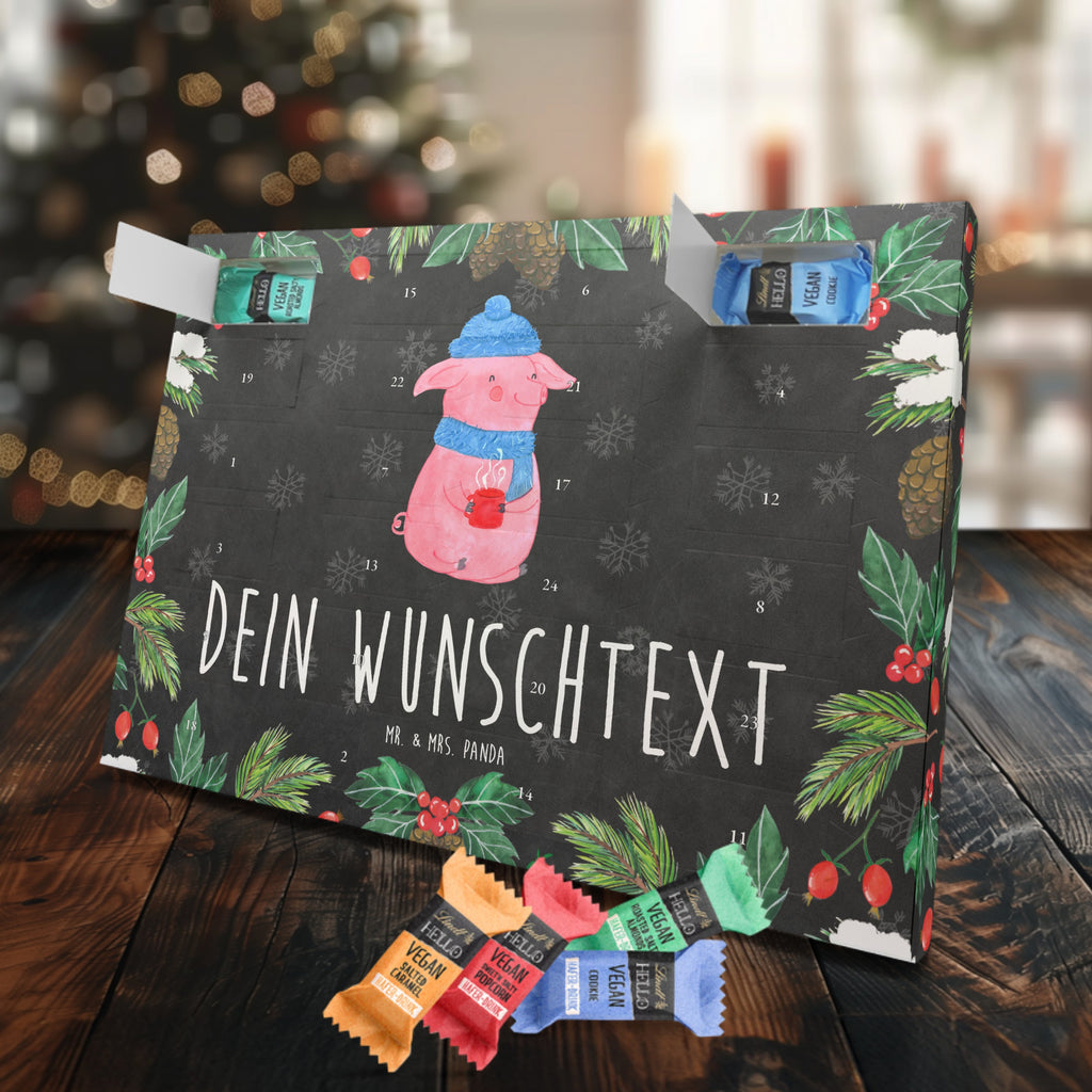 Personalisierter veganer Adventskalender Schwein Glühwein Personalisierter veganer Adventskalender, Winter, Weihnachten, Weihnachtsdeko, Nikolaus, Advent, Heiligabend, Wintermotiv, Glühschwein, Glühwein, Weihnachtsmarkt, Punsch