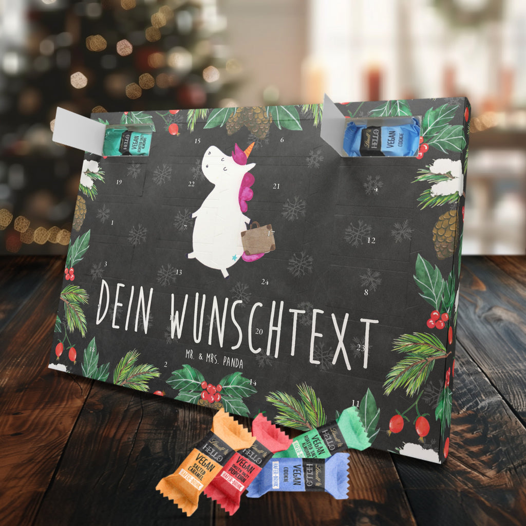 Personalisierter veganer Adventskalender Einhorn Koffer Personalisierter veganer Adventskalender, Einhorn, Einhörner, Einhorn Deko, Pegasus, Unicorn, unicorn, Koffer, Verreisen, Reise, Gepäck, Abenteuer, Erwachsen, Kind, albern, Spaß, lustig, witzig