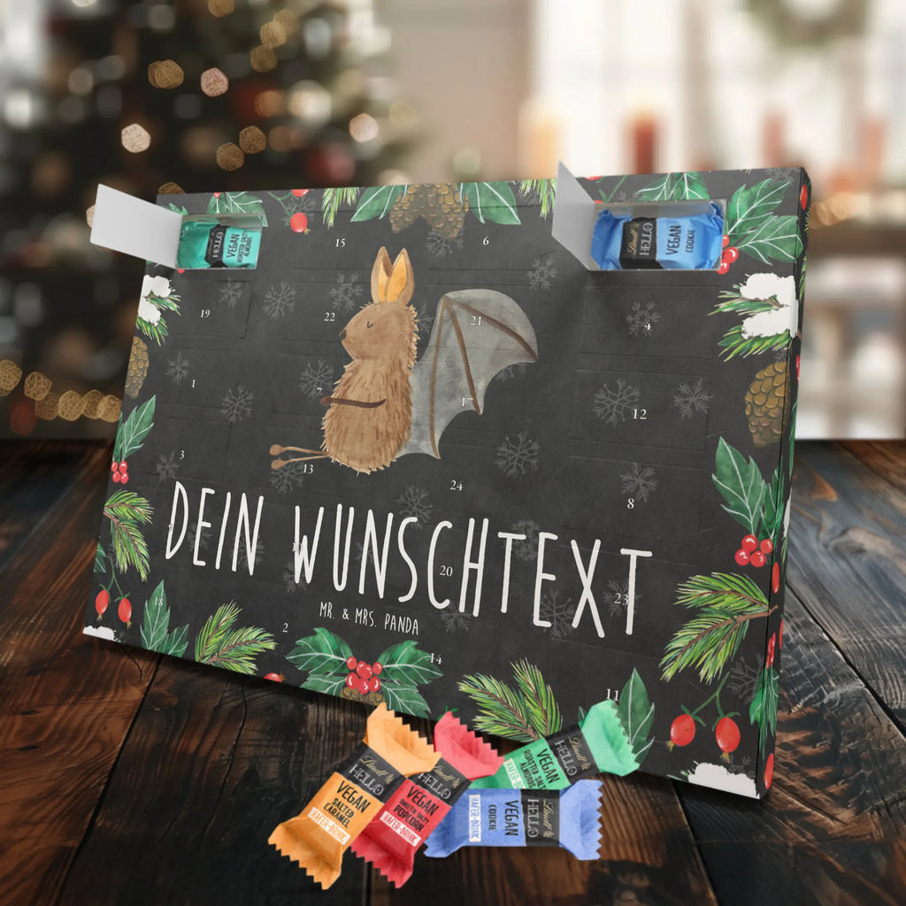 Personalisierter veganer Adventskalender Fledermaus Sitzen Personalisierter veganer Adventskalender, Tiermotive, Gute Laune, lustige Sprüche, Tiere, Fledermaus, Fledermäuse, Motivation, entspannen