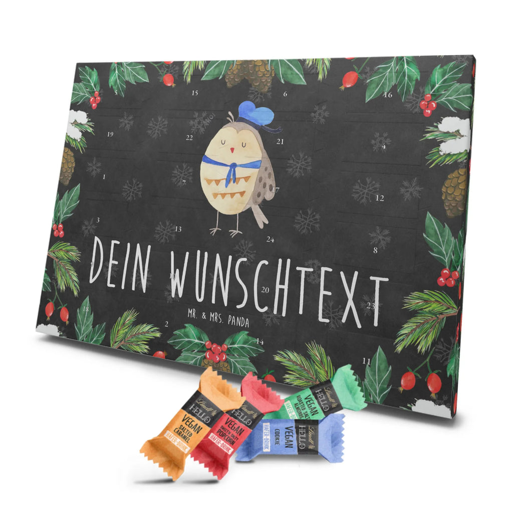 Personalisierter veganer Adventskalender Eule Matrose Personalisierter veganer Adventskalender, Eule, Eule Spruch, Eule Deko, Owl, Wortspiel lustig, Matrose, Freundin, Ehe, Seefahrer, Heimathafen, Hochzeitstag Geschenk