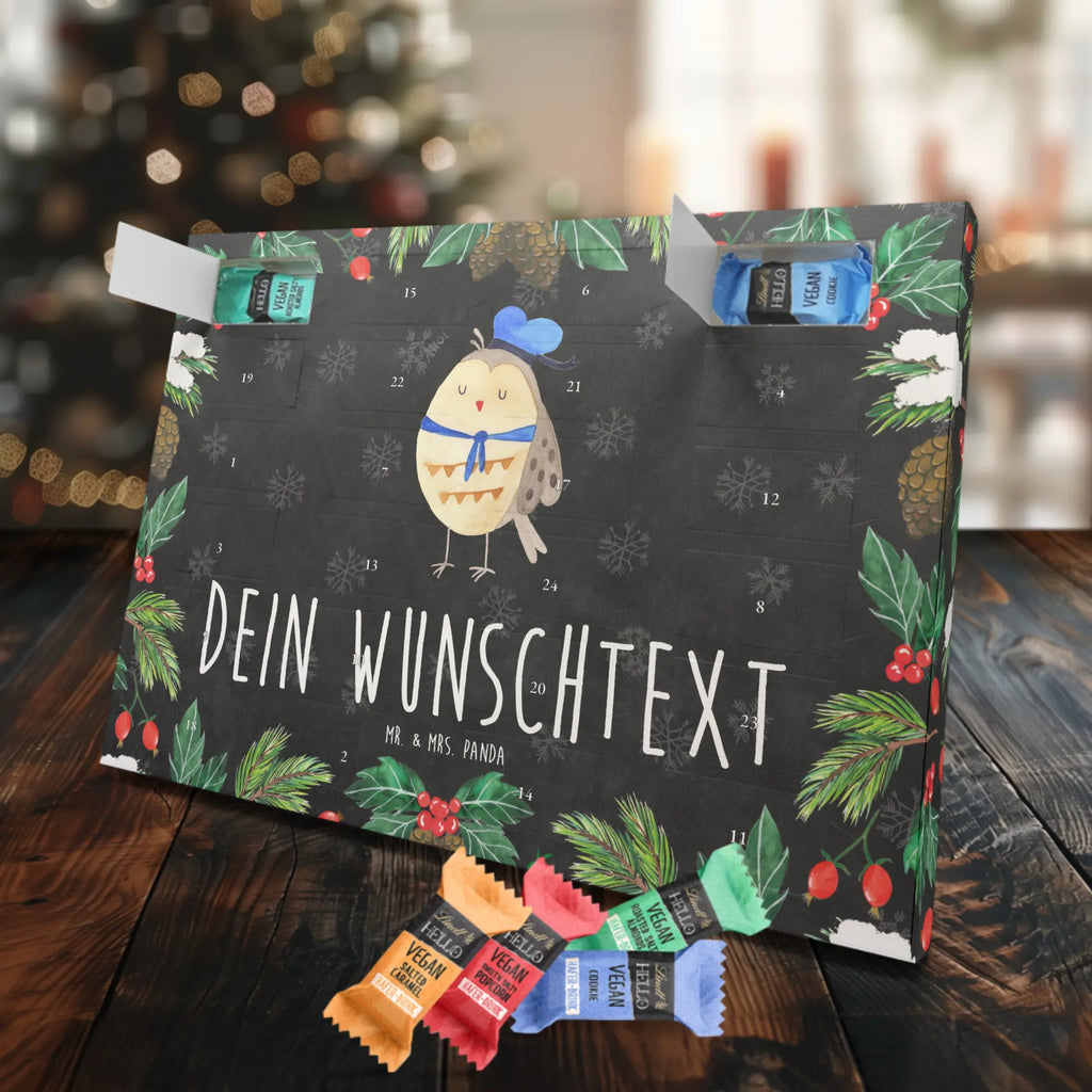 Personalisierter veganer Adventskalender Eule Matrose Personalisierter veganer Adventskalender, Eule, Eule Spruch, Eule Deko, Owl, Wortspiel lustig, Matrose, Freundin, Ehe, Seefahrer, Heimathafen, Hochzeitstag Geschenk