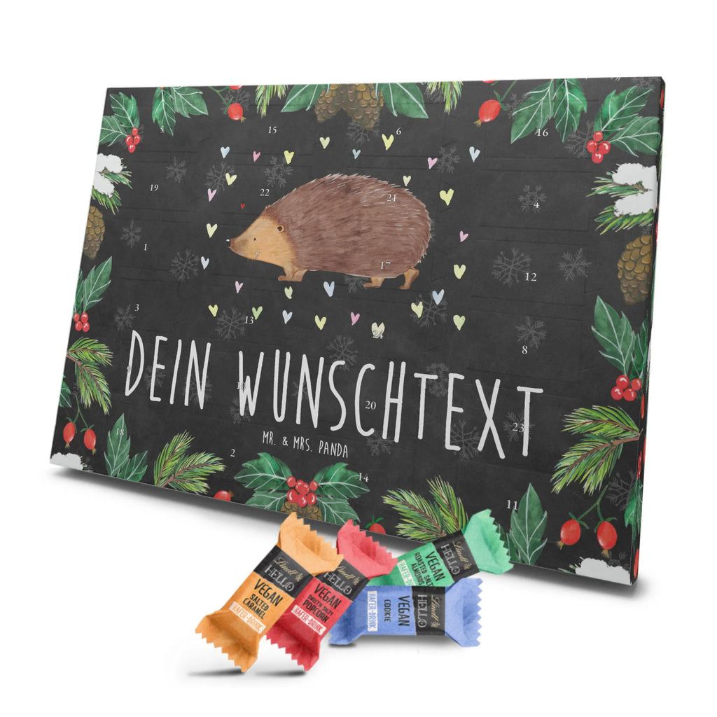 Personalisierter veganer Adventskalender Igel Herzen Personalisierter veganer Adventskalender, Tiermotive, Gute Laune, lustige Sprüche, Tiere, Liebe, Herz, Herzen, Igel, Vertrauen, Kuss, Leben