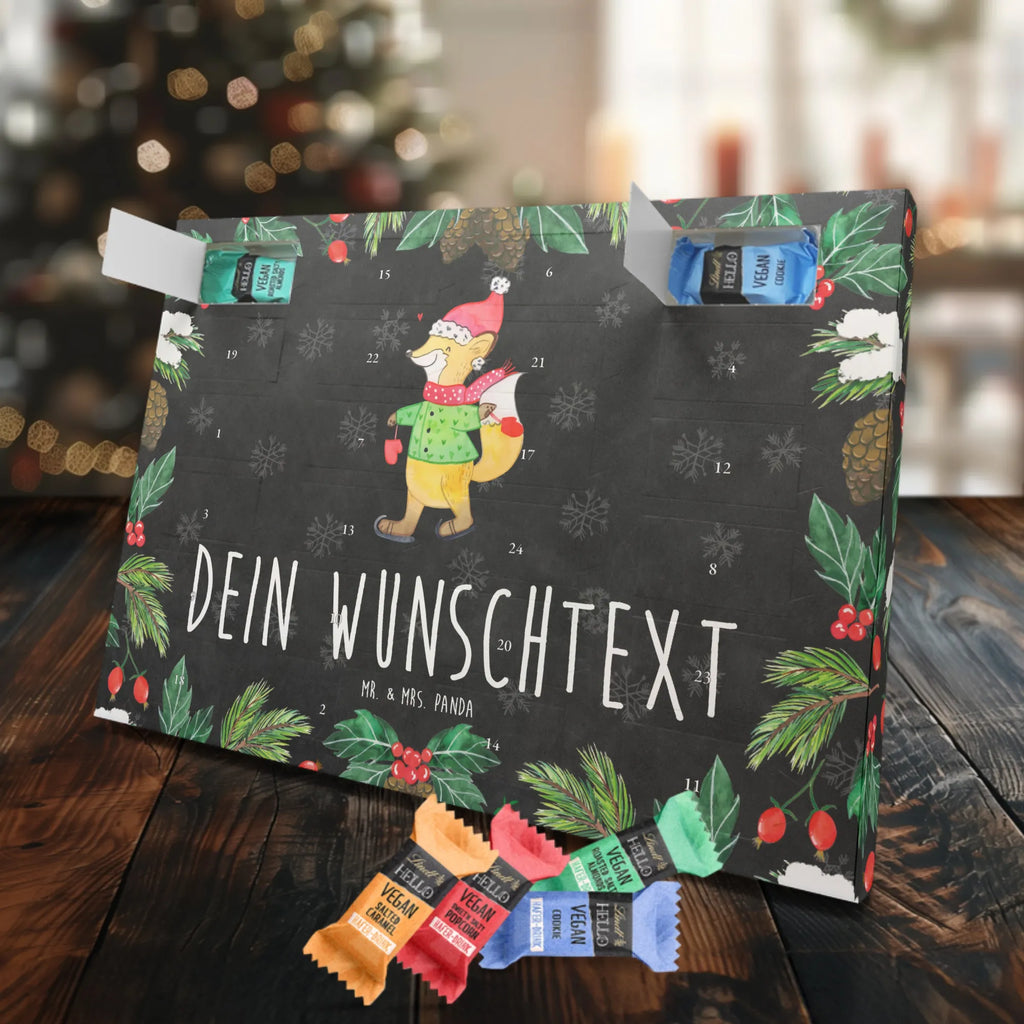 Personalisierter veganer Adventskalender Fuchs  Schlittschuhe Personalisierter veganer Adventskalender, Winter, Weihnachten, Weihnachtsdeko, Nikolaus, Advent, Heiligabend, Wintermotiv, Weihnachtsmann, Weihnachtstage, Weihnachtsbaum, Tannenbaum, Weihnachtszeit