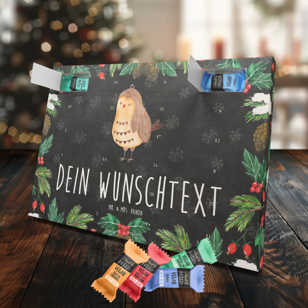 Personalisierter veganer Adventskalender Eule Zufrieden Personalisierter veganer Adventskalender, Eule, Eule Spruch, Eule deko, Owl, Liebe Spruch, Romantisch, Wortspiel lustig, Spruch schön, Geschenk Hochzeitstag