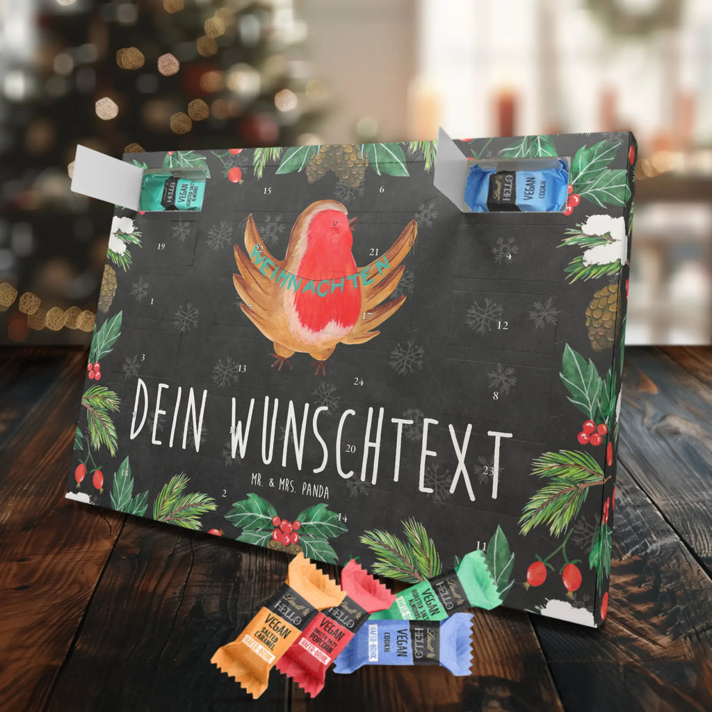 Personalisierter veganer Adventskalender Rotkehlchen Weihnachten Personalisierter veganer Adventskalender, Winter, Weihnachten, Weihnachtsdeko, Nikolaus, Advent, Heiligabend, Wintermotiv, Frohe Weihnachten, Weihnachtsmotiv, Weihnachtsgruß, Vogel, xmas