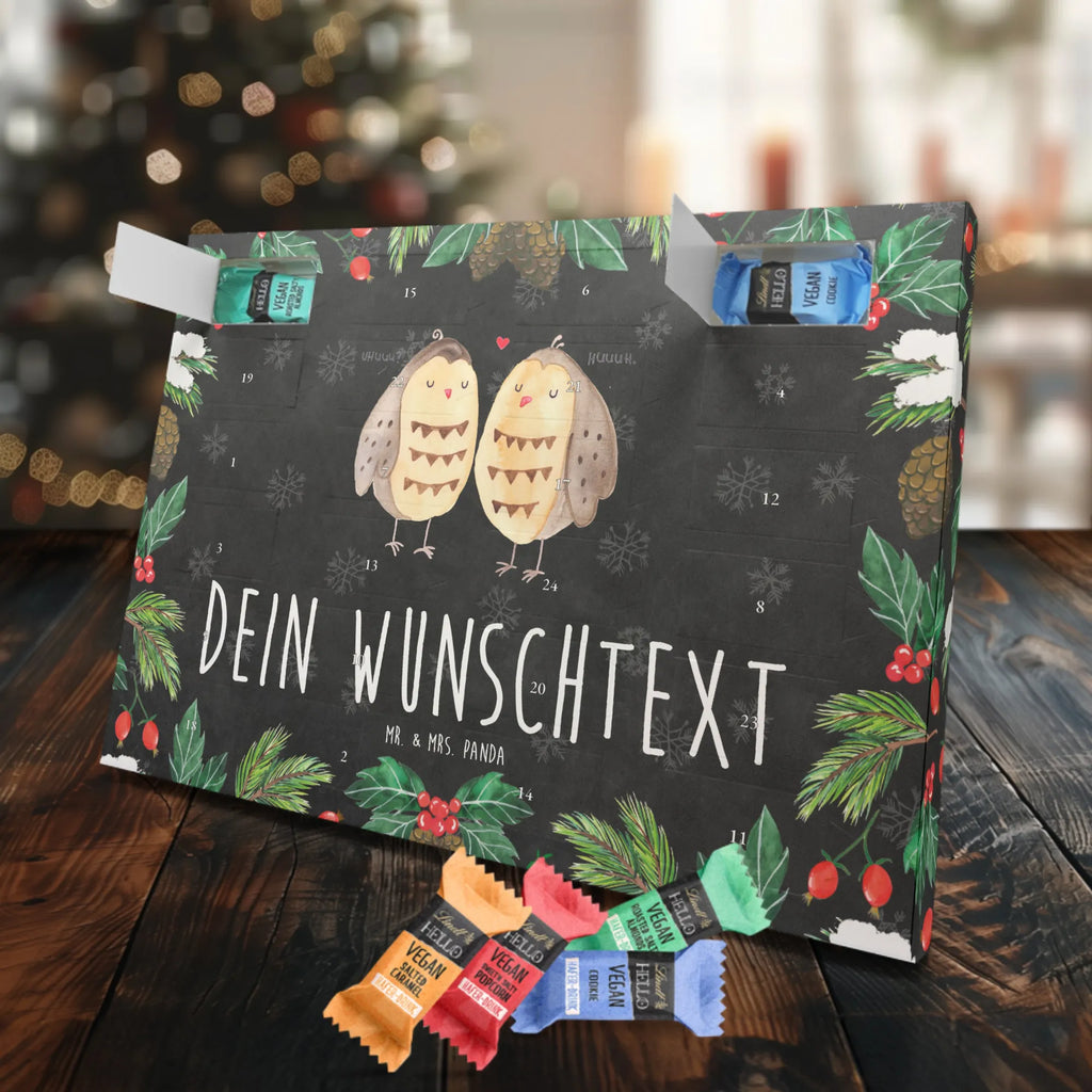 Personalisierter veganer Adventskalender Eulen Liebe Personalisierter veganer Adventskalender, Eule, Eule Deko, Liebe, Hochzeit Spruch, Owl, All you need is love, Liebe Spruch, Freundin Geschenk, Freund, Wortspiel lustig