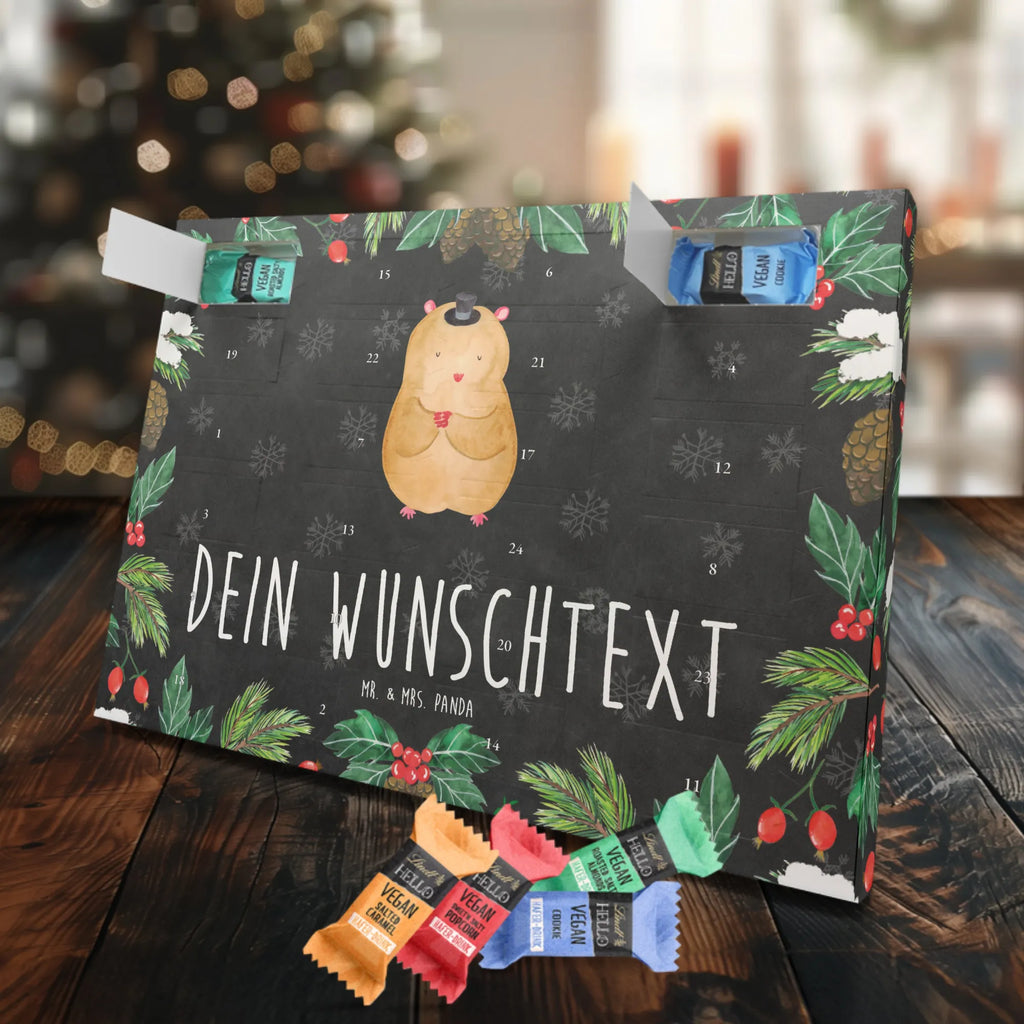 Personalisierter veganer Adventskalender Hamster Hut Personalisierter veganer Adventskalender, Tiermotive, Gute Laune, lustige Sprüche, Tiere, Hamster, Hut, Magier, Zylinder, Zwerghamster, Zauberer