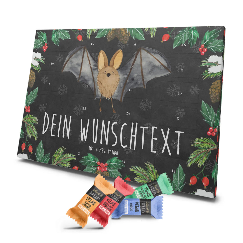 Personalisierter veganer Adventskalender Fledermaus Flügel Personalisierter veganer Adventskalender, Tiermotive, Gute Laune, lustige Sprüche, Tiere