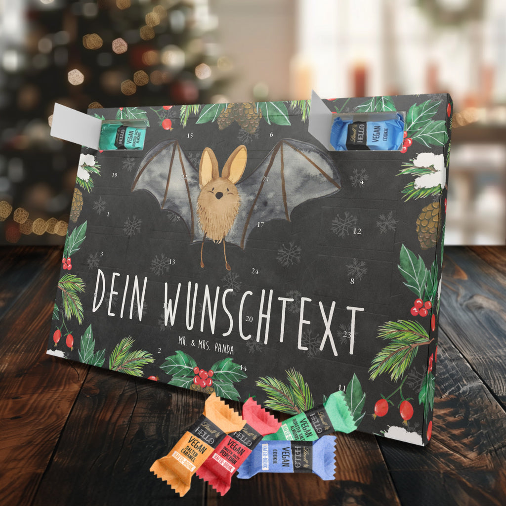 Personalisierter veganer Adventskalender Fledermaus Flügel Personalisierter veganer Adventskalender, Tiermotive, Gute Laune, lustige Sprüche, Tiere