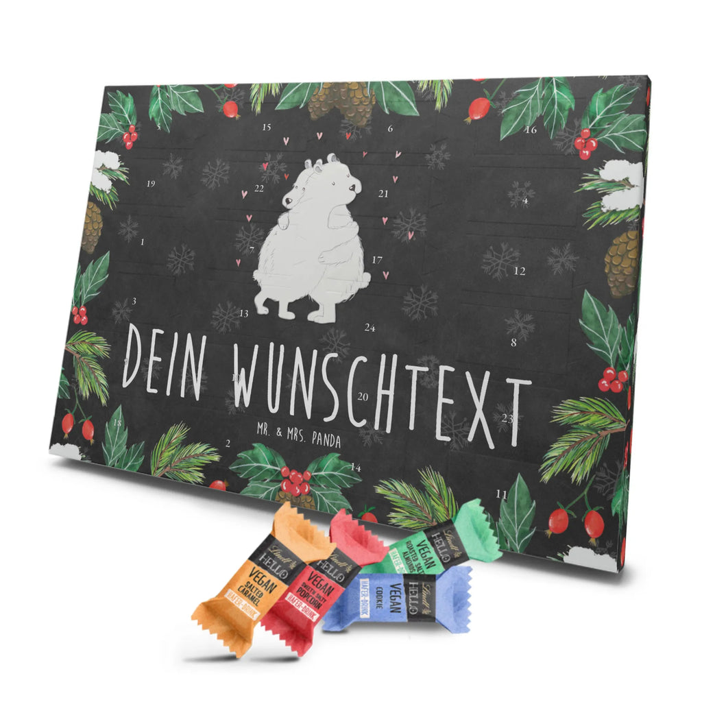 Personalisierter veganer Adventskalender Eisbär Umarmen Personalisierter veganer Adventskalender, Tiermotive, Gute Laune, lustige Sprüche, Tiere