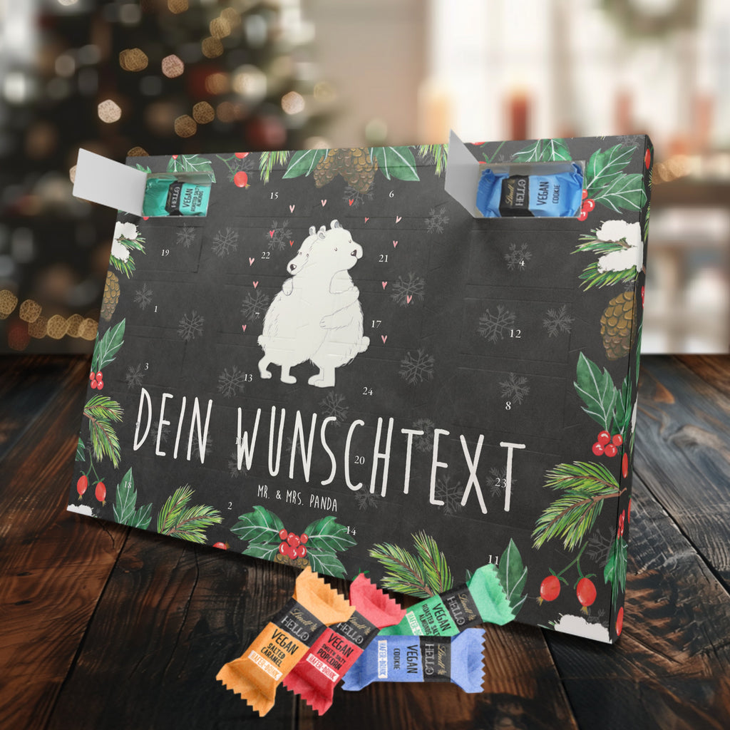 Personalisierter veganer Adventskalender Eisbär Umarmen Personalisierter veganer Adventskalender, Tiermotive, Gute Laune, lustige Sprüche, Tiere