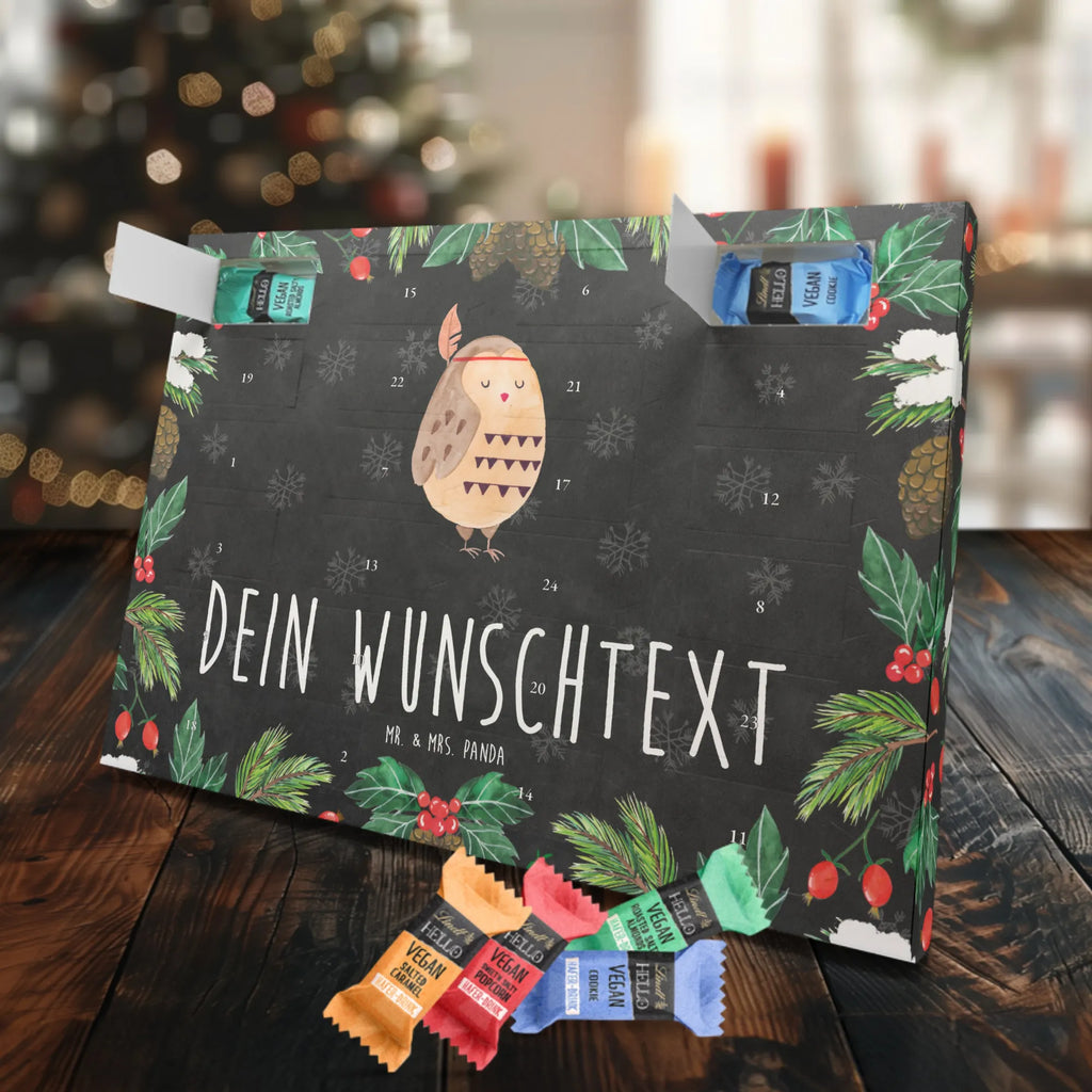 Personalisierter veganer Adventskalender Eule Federschmuck Personalisierter veganer Adventskalender, Eule, Eule Deko, Owl, Das Leben ist ein Abenteuer, Reisespruch, Federschmuck, Dekoration