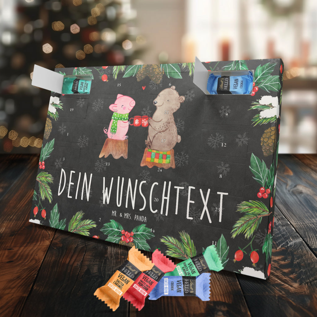 Personalisierter veganer Adventskalender Glühschwein Sause Personalisierter veganer Adventskalender, Winter, Weihnachten, Weihnachtsdeko, Nikolaus, Advent, Heiligabend, Wintermotiv, Prost, Alles Gute, Weihnachtszeit, Schwein, Bär