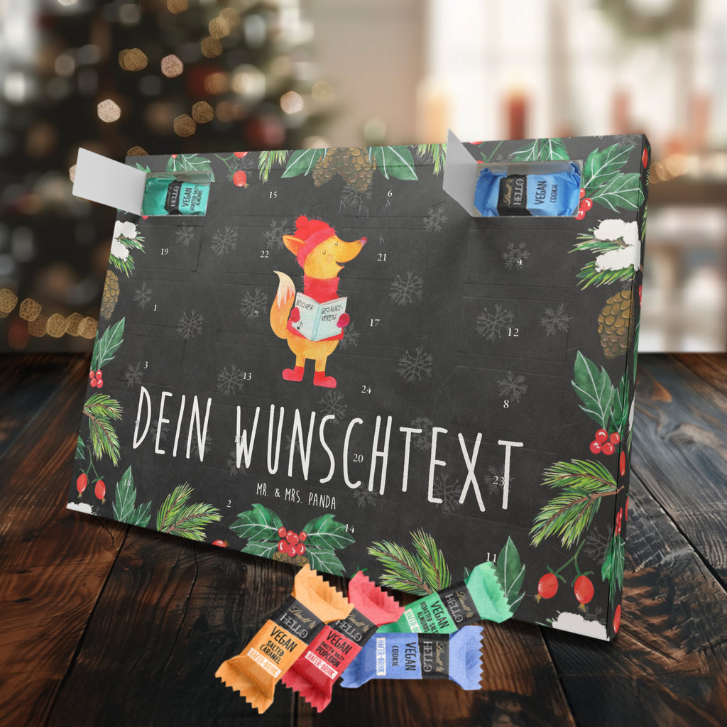 Personalisierter veganer Adventskalender Fuchs Sänger Personalisierter veganer Adventskalender, Winter, Weihnachten, Weihnachtsdeko, Nikolaus, Advent, Heiligabend, Wintermotiv, Fuchs, Füchse, Sänger, Geschenk Sänger, Singen, Weihnachtslieder