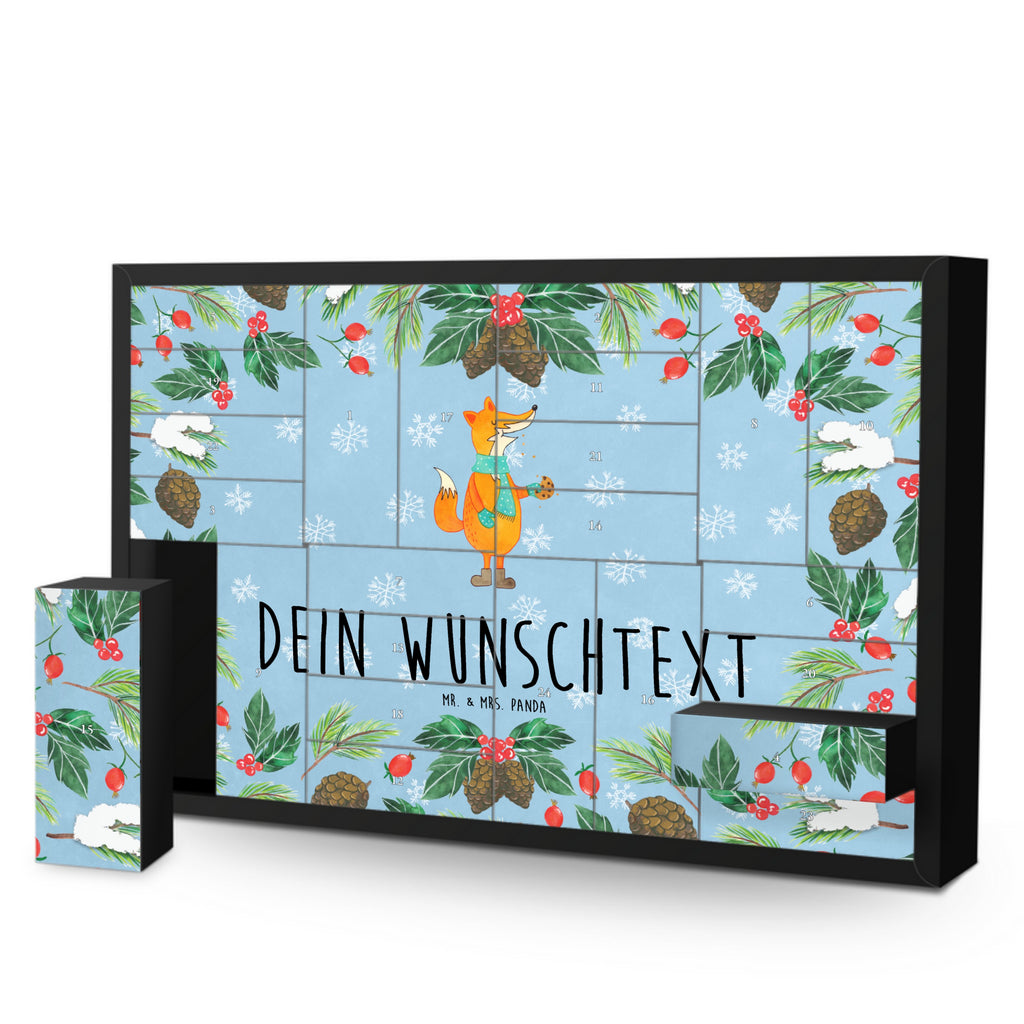 Personalisierter Befüllbarer Adventskalender Fuchs Keks Befüllbarer Adventskalender, Adventskalender zum selbst befüllen, Fuchs, Füchse, Backen Spruch, Kekse, Winter, Weihnachtszeit, Plätzchen, Liebe, Küche Deko