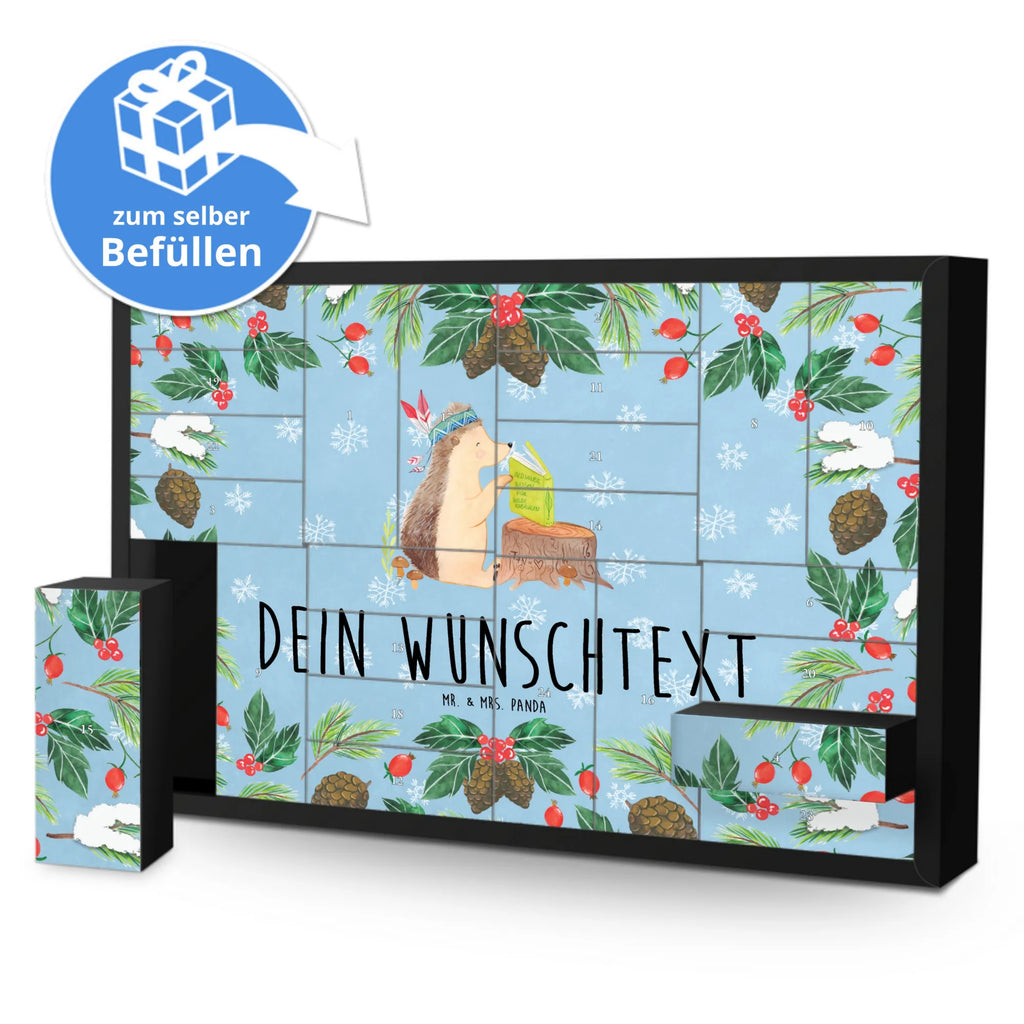 Personalisierter Befüllbarer Adventskalender Igel Federschmuck Befüllbarer Adventskalender, Adventskalender zum selbst befüllen, Waldtiere, Tiere, Igel, Indianer, Abenteuer, Lagerfeuer, Camping