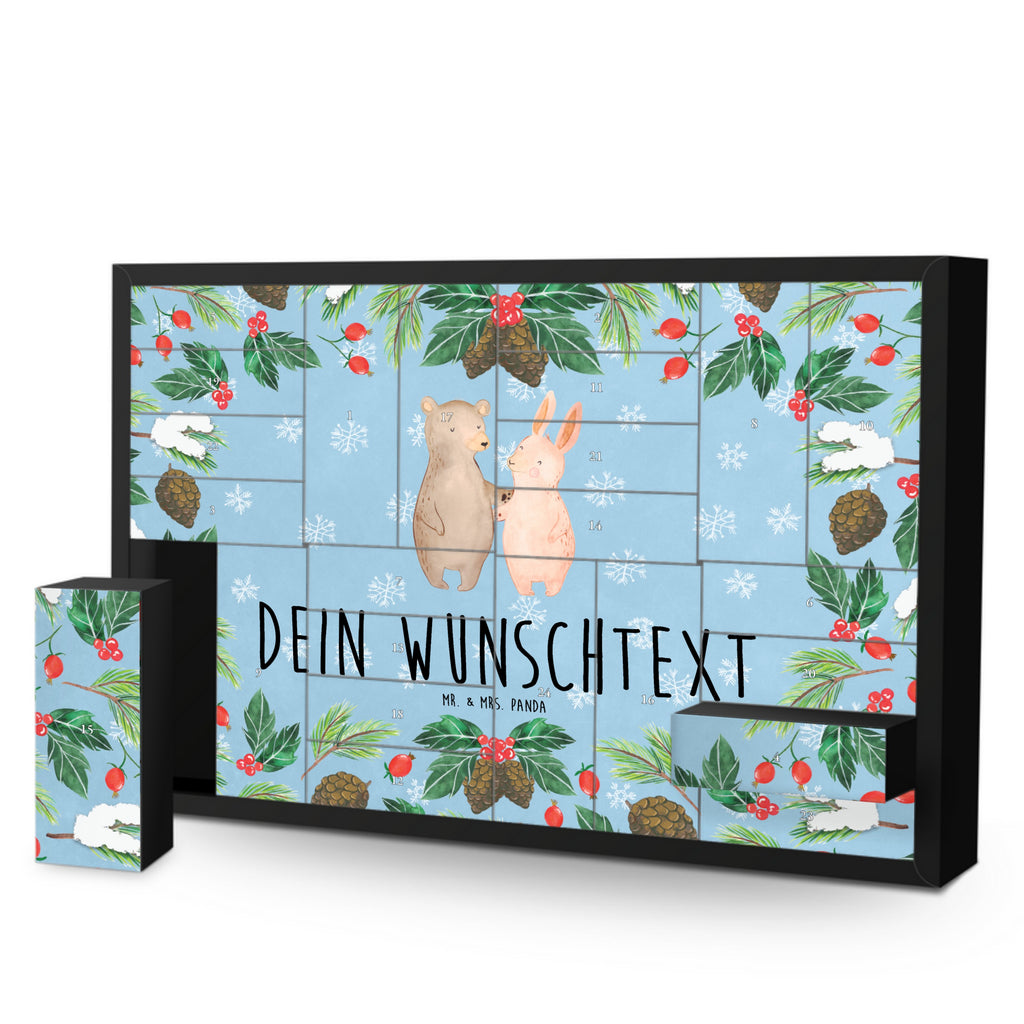 Personalisierter Befüllbarer Adventskalender Bär und Hase Umarmen Befüllbarer Adventskalender, Adventskalender zum selbst befüllen, Liebe, Partner, Freund, Freundin, Ehemann, Ehefrau, Heiraten, Verlobung, Heiratsantrag, Liebesgeschenk, Jahrestag, Hocheitstag, Freunde, bester Freund, Hase, Bär, Bärchen, best friends