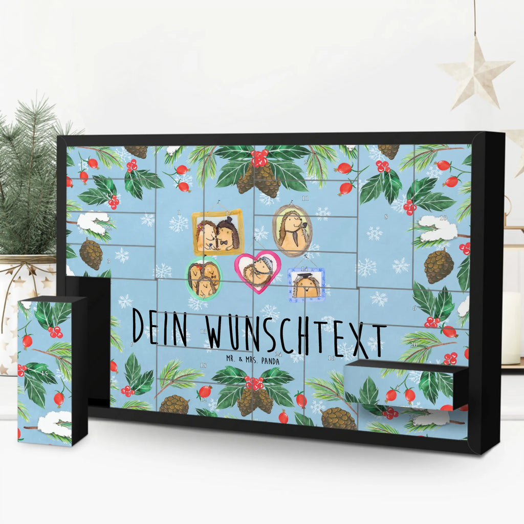 Personalisierter Befüllbarer Adventskalender Igel Familie Befüllbarer Adventskalender, Adventskalender zum selbst befüllen, Familie, Vatertag, Muttertag, Bruder, Schwester, Mama, Papa, Oma, Opa, Liebe, Igel, Bilder, Zusammenhalt, Glück