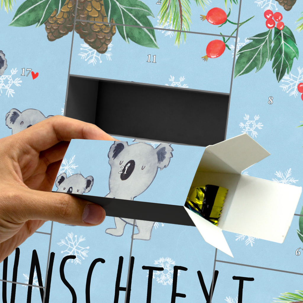 Personalisierter Befüllbarer Adventskalender Koala Familie zwei Befüllbarer Adventskalender, Adventskalender zum selbst befüllen, Familie, Vatertag, Muttertag, Bruder, Schwester, Mama, Papa, Oma, Opa, Koala, Koalabär, beste Familie, Familienzeit, Familienleben, Koalafamilie, Lieblingsfamilie