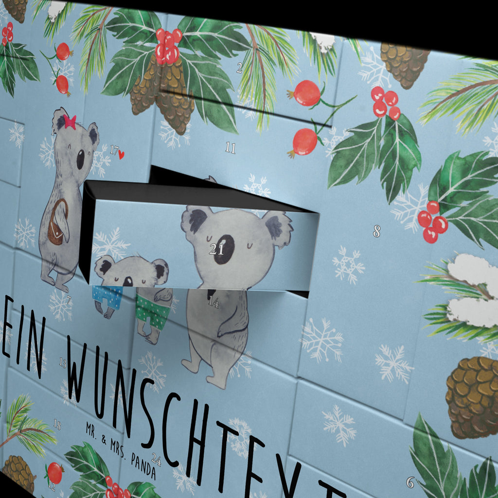 Personalisierter Befüllbarer Adventskalender Koala Familie zwei Befüllbarer Adventskalender, Adventskalender zum selbst befüllen, Familie, Vatertag, Muttertag, Bruder, Schwester, Mama, Papa, Oma, Opa, Koala, Koalabär, beste Familie, Familienzeit, Familienleben, Koalafamilie, Lieblingsfamilie