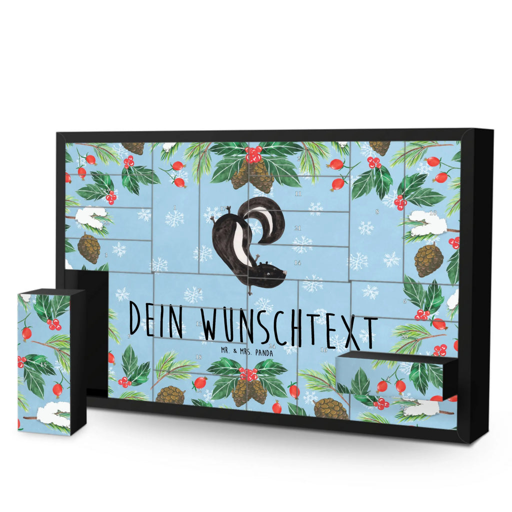 Personalisierter Befüllbarer Adventskalender Stinktier Handstand Befüllbarer Adventskalender, Adventskalender zum selbst befüllen, Stinktier, Skunk, Wildtier, Raubtier, Stinker, Stinki, Spielplatz, verpielt, Kind