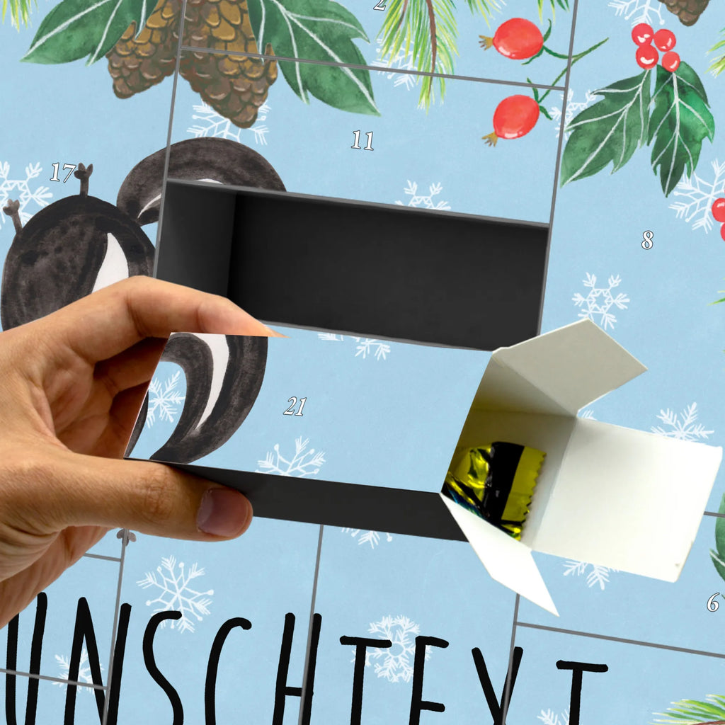 Personalisierter Befüllbarer Adventskalender Stinktier Handstand Befüllbarer Adventskalender, Adventskalender zum selbst befüllen, Stinktier, Skunk, Wildtier, Raubtier, Stinker, Stinki, Spielplatz, verpielt, Kind