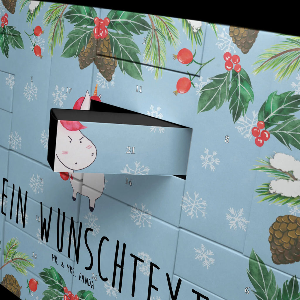 Personalisierter Befüllbarer Adventskalender Einhorn Wut Befüllbarer Adventskalender, Adventskalender zum selbst befüllen, Einhorn, Einhörner, Einhorn Deko, Pegasus, Unicorn, Realität, Ansage, lustlos, nein, Büro, Arbeit, wütend, dumme Fragen, lustig, Spaß, Geschenk