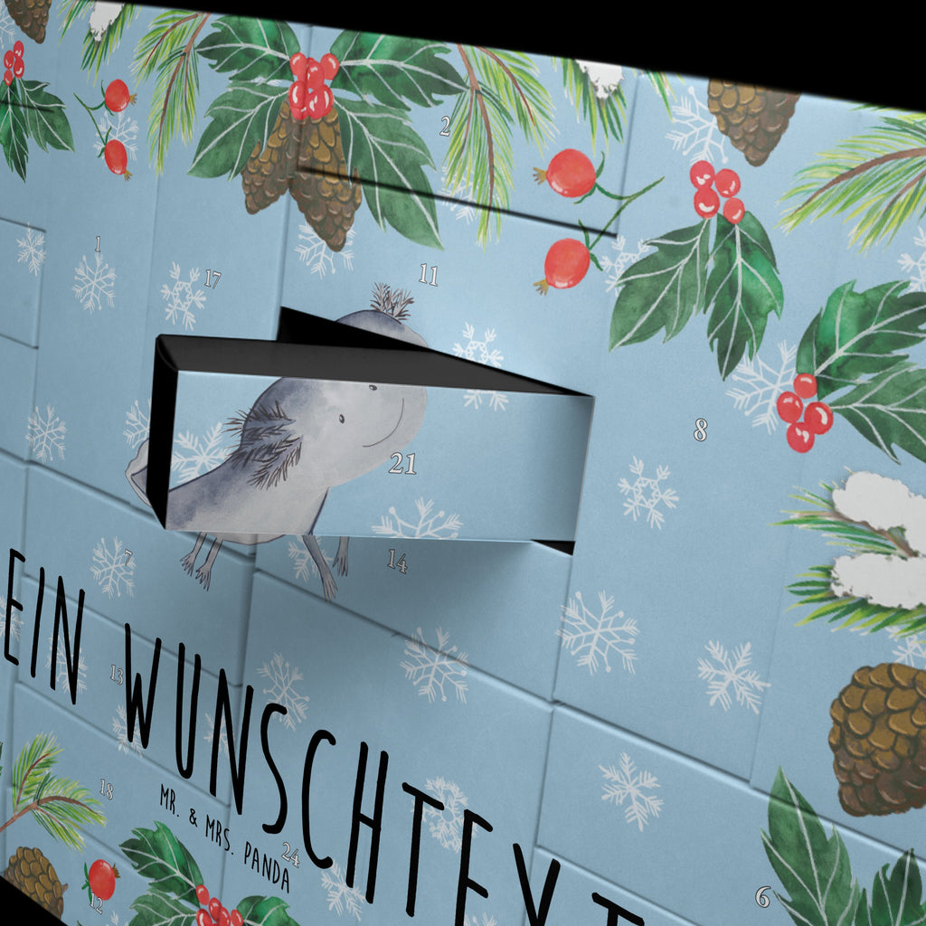 Personalisierter Befüllbarer Adventskalender Axolotl Schwimmen Befüllbarer Adventskalender, Adventskalender zum selbst befüllen, Axolotl, Molch, Axolot, Schwanzlurch, Lurch, Lurche, Problem, Probleme, Lösungen, Motivation