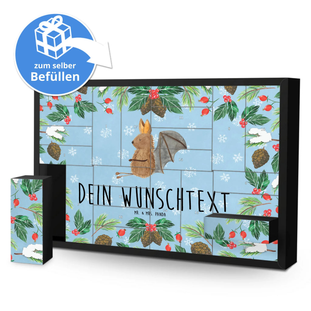 Personalisierter Befüllbarer Adventskalender Fledermaus Sitzen Befüllbarer Adventskalender, Adventskalender zum selbst befüllen, Tiermotive, Gute Laune, lustige Sprüche, Tiere, Fledermaus, Fledermäuse, Motivation, entspannen