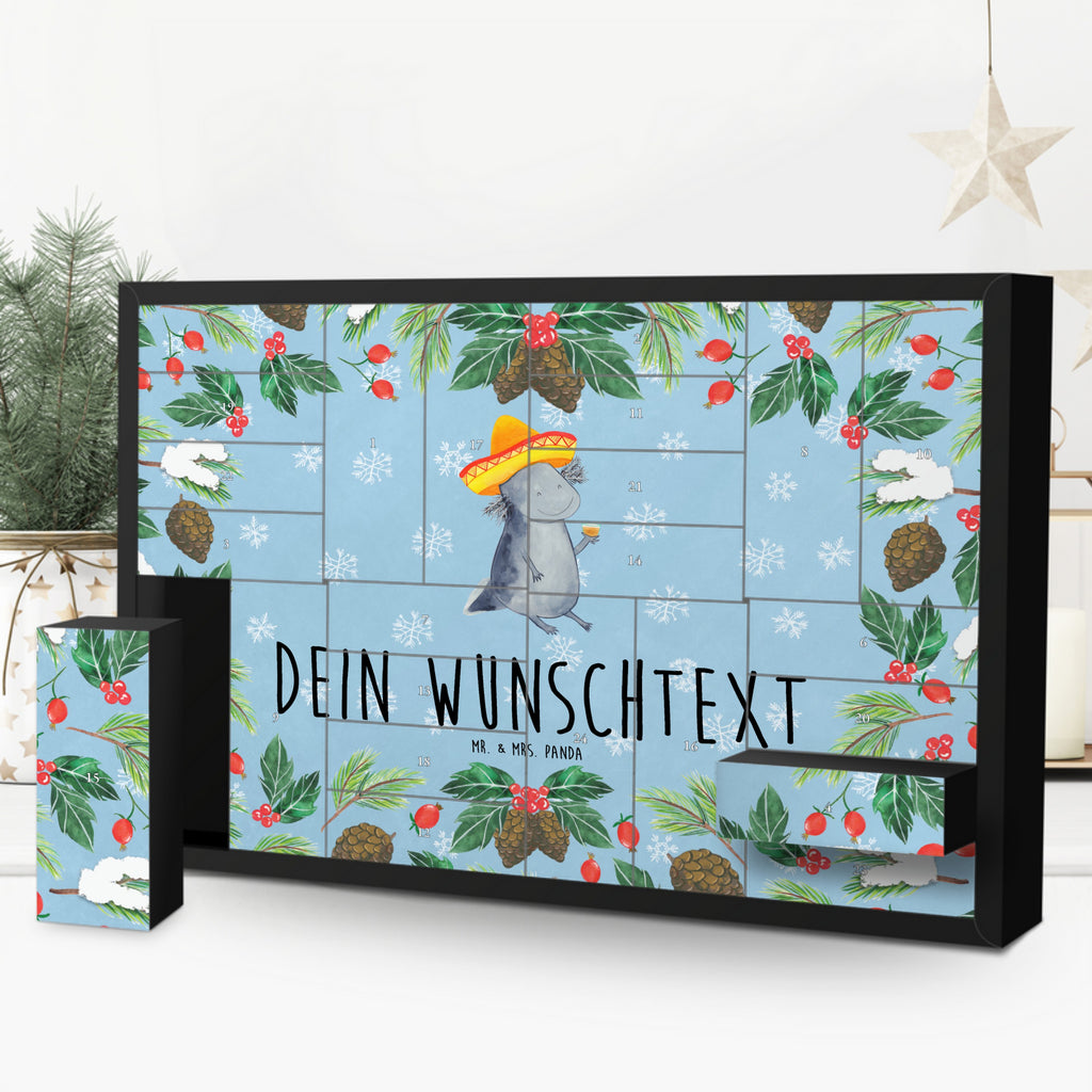 Personalisierter Befüllbarer Adventskalender Axolotl Tequila Befüllbarer Adventskalender, Adventskalender zum selbst befüllen, Axolotl, Molch, Mexico, Mexiko, Sombrero, Zitrone, Tequila, Motivation, Spruch, Schwanzlurch, Lurch, Lurche, Axolot, Feuerdrache, Feuersalamander