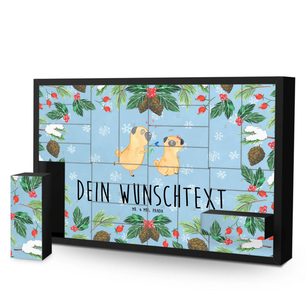 Personalisierter Befüllbarer Adventskalender Mops Verliebt Befüllbarer Adventskalender, Adventskalender zum selbst befüllen, Hund, Hundemotiv, Haustier, Hunderasse, Tierliebhaber, Hundebesitzer, Sprüche, Mops, Möpse, Hundeliebe, verliebt, Liebe, Liebesspruch. Verlobt, Geschenk Freund, Partner