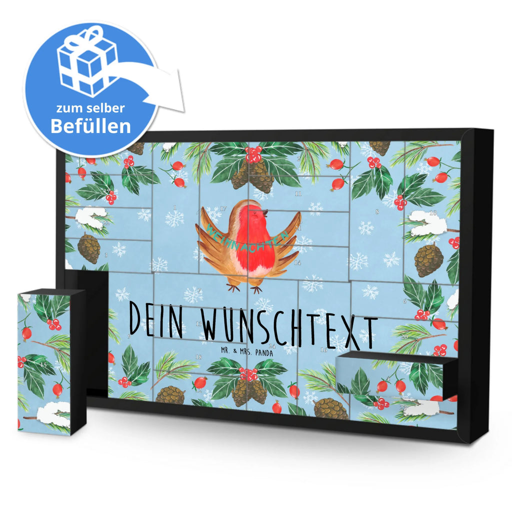 Personalisierter Befüllbarer Adventskalender Rotkehlchen Weihnachten Befüllbarer Adventskalender, Adventskalender zum selbst befüllen, Winter, Weihnachten, Weihnachtsdeko, Nikolaus, Advent, Heiligabend, Wintermotiv, Frohe Weihnachten, Weihnachtsmotiv, Weihnachtsgruß, Vogel, xmas