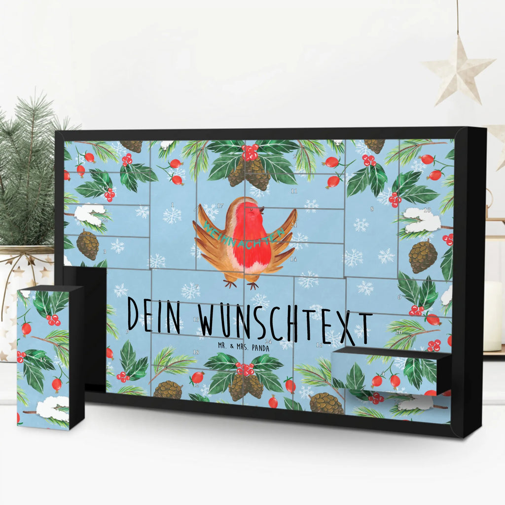 Personalisierter Befüllbarer Adventskalender Rotkehlchen Weihnachten Befüllbarer Adventskalender, Adventskalender zum selbst befüllen, Winter, Weihnachten, Weihnachtsdeko, Nikolaus, Advent, Heiligabend, Wintermotiv, Frohe Weihnachten, Weihnachtsmotiv, Weihnachtsgruß, Vogel, xmas