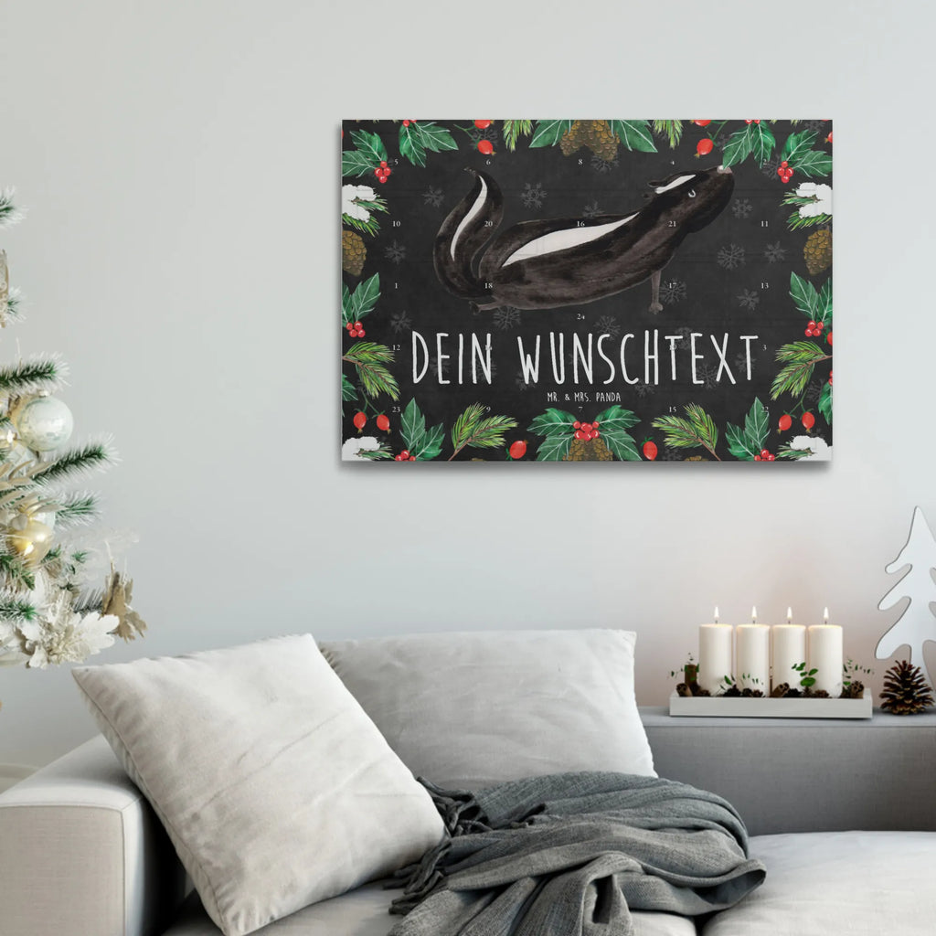 Personalisierter Tee Adventskalender Stinktier Yoga Personalisierter Tee Adventskalender, Stinktier, Skunk, Wildtier, Raubtier, Stinker, Stinki, Yoga, Namaste, Lebe, Liebe, Lache