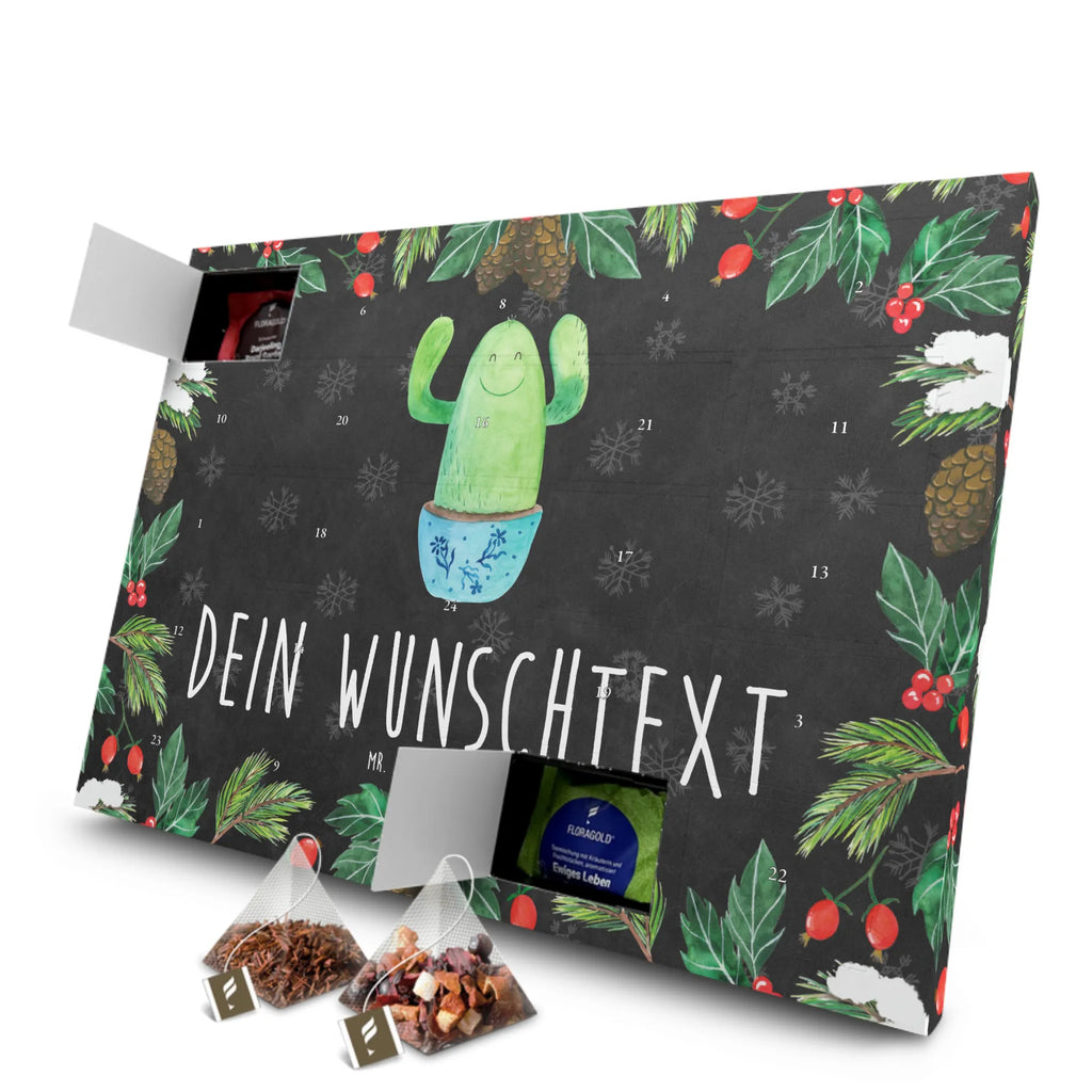 Personalisierter Tee Adventskalender Kaktus Happy Personalisierter Tee Adventskalender, Kaktus, Kakteen, Motivation, Spruch, lustig, Kindersicherung, Neustart, Büro, Büroalltag, Kollege, Kollegin, Freundin, Mutter, Familie, Ausbildung