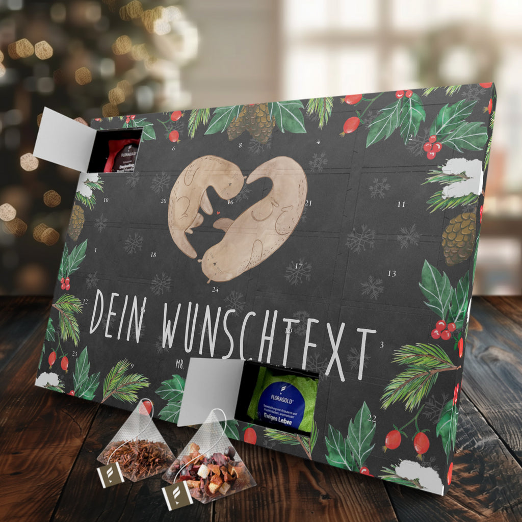 Personalisierter Tee Adventskalender Otter Herz Personalisierter Tee Adventskalender, Otter, Fischotter, Seeotter, Liebe, Herz, Liebesbeweis, Liebesgeschenk, Bessere Hälfte, Love you, Jahrestag, Hochzeitstag, Verlobung, gemeinsames Leben