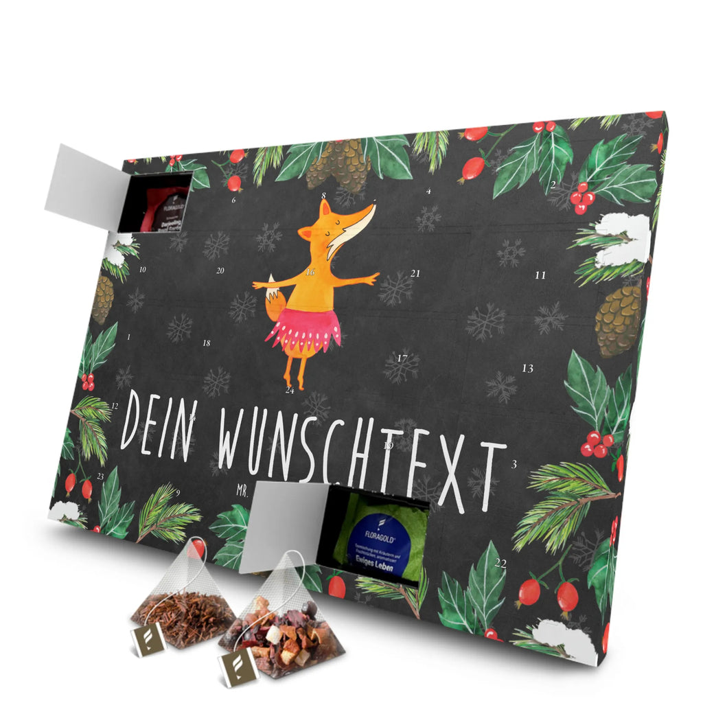 Personalisierter Tee Adventskalender Fuchs Ballerina Personalisierter Tee Adventskalender, Fuchs, Fuchs Spruch, Füchse, Füchsin, Ballerina, Ballett, Tänzerin, Tanzen, Party, Einladung, Geburtstag