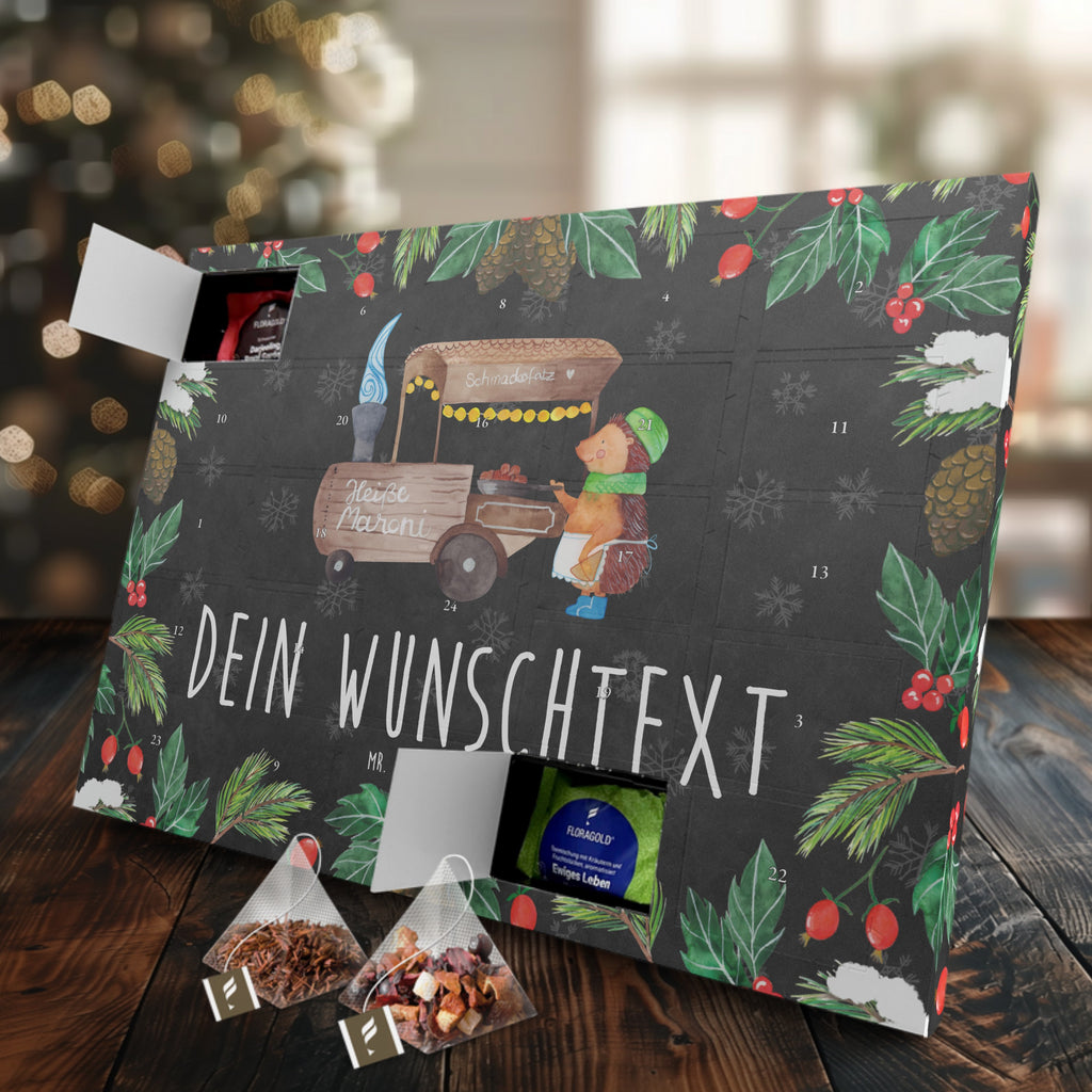 Personalisierter Tee Adventskalender Igel Maronen Personalisierter Tee Adventskalender, Winter, Weihnachten, Weihnachtsdeko, Nikolaus, Advent, Heiligabend, Wintermotiv, Maronen, Weihnachtsmarkt, Kastanien, Duft