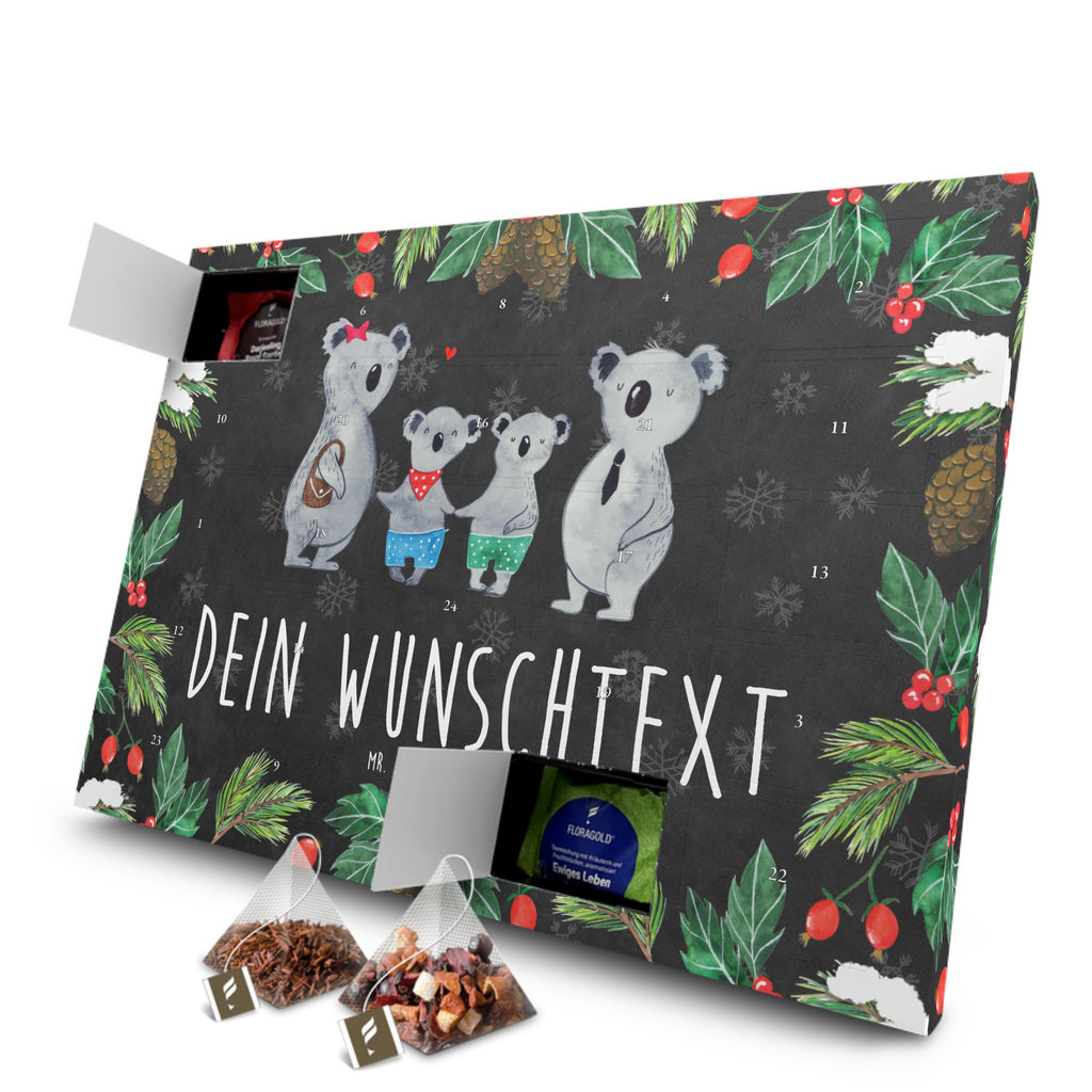 Personalisierter Tee Adventskalender Koala Familie zwei Personalisierter Tee Adventskalender, Familie, Vatertag, Muttertag, Bruder, Schwester, Mama, Papa, Oma, Opa, Koala, Koalabär, beste Familie, Familienzeit, Familienleben, Koalafamilie, Lieblingsfamilie