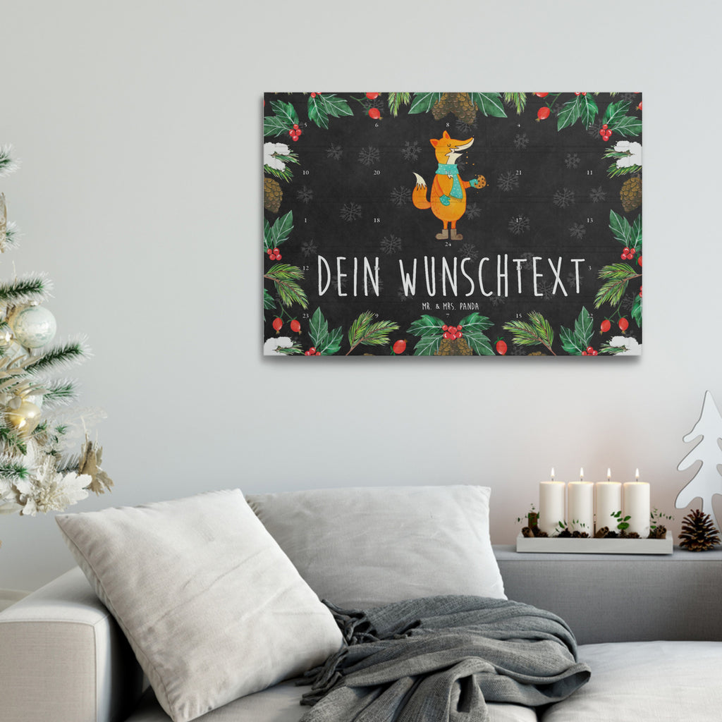 Personalisierter Tee Adventskalender Fuchs Keks Personalisierter Tee Adventskalender, Fuchs, Füchse, Backen Spruch, Kekse, Winter, Weihnachtszeit, Plätzchen, Liebe, Küche Deko