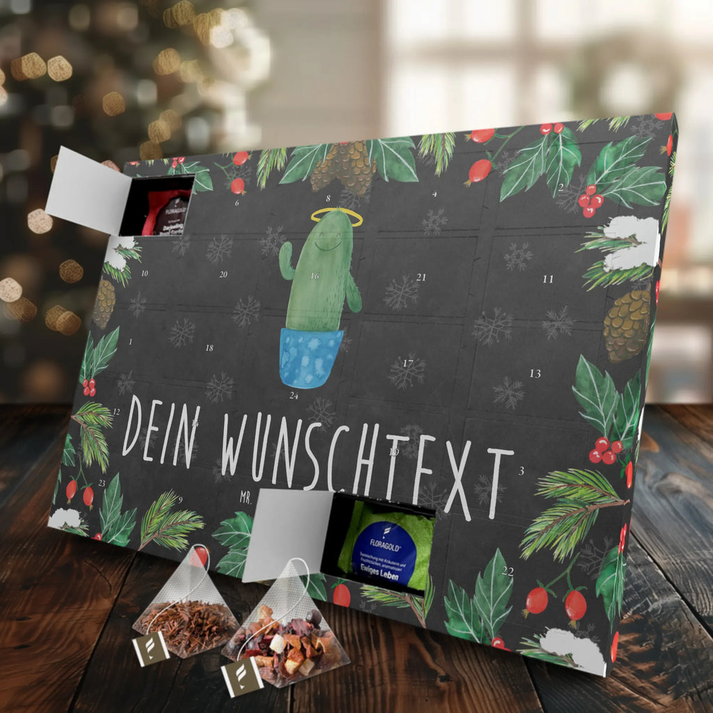 Personalisierter Tee Adventskalender Kaktus Heilig Personalisierter Tee Adventskalender, Kaktus, Kakteen, frech, lustig, Kind, Eltern, Familie, Bruder, Schwester, Schwestern, Freundin, Heiligenschein