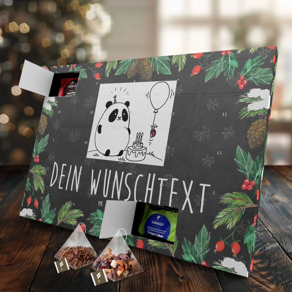 Personalisierter Tee Adventskalender Panda Geburtstag Personalisierter Tee Adventskalender